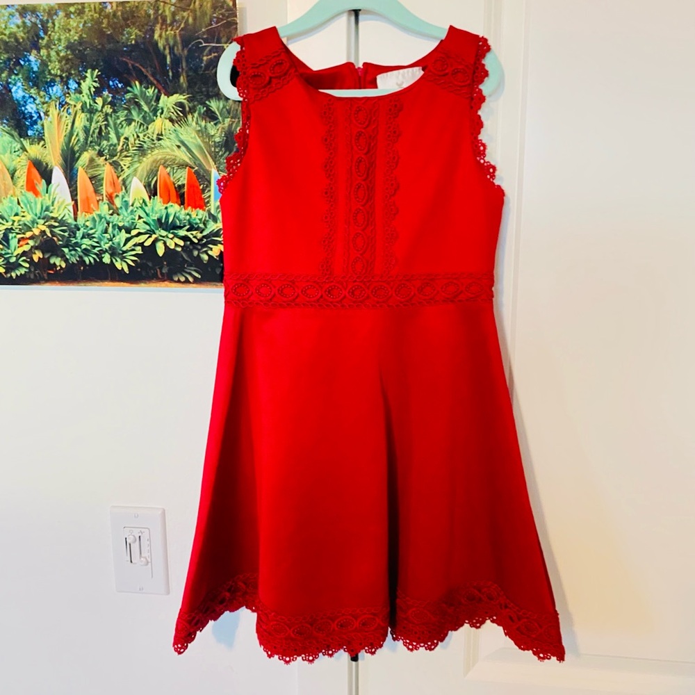 Rare Editions Red A-Line Sleeveless Dress